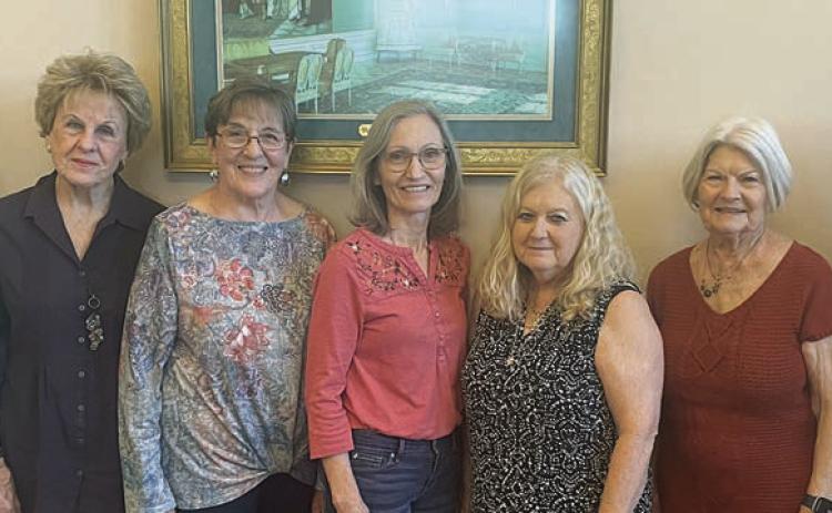 Fayette County CHS officers for 2025 are (from left) directors Cathleen Noska, Adrienne Kobza and Carolyn Heinsohn; secretary/director Marilyn Cernoch; treasurer Judy Beck; president Betty Danner; and director Vera Wehring. Vice president/historian Phyllis Teykl and director Barbara Eilert were unable to attend