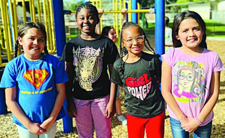 Members of the Schulenburg Unit of the Boys &amp; Girls Club enjoyed playing in Wolters Park during a Schulenburg ISD early release day last week. Soaking up the sunshine is always a plus for members! Shown are (from left) Jocelyn Alejandres, Ariann Wright, Ke’Nilah Benford and Jaquelyn Alejandres.