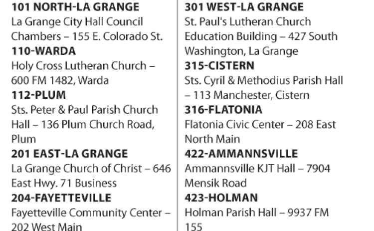 Fayette County Polling Sites