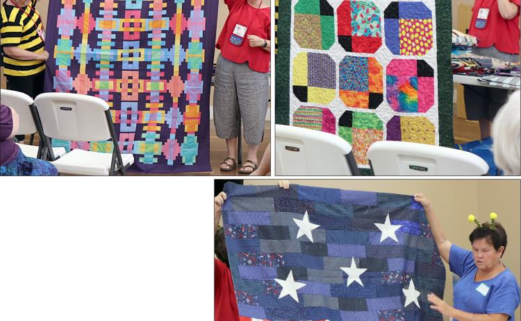 Quilts displayed at CVQG meeting
