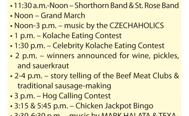 Sausagefest Schedule of Events