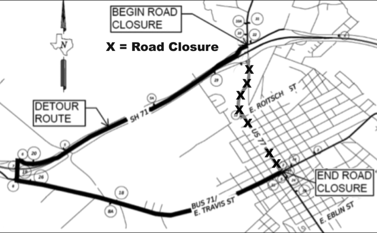 Highway 77 in La Grange to be closed for construction