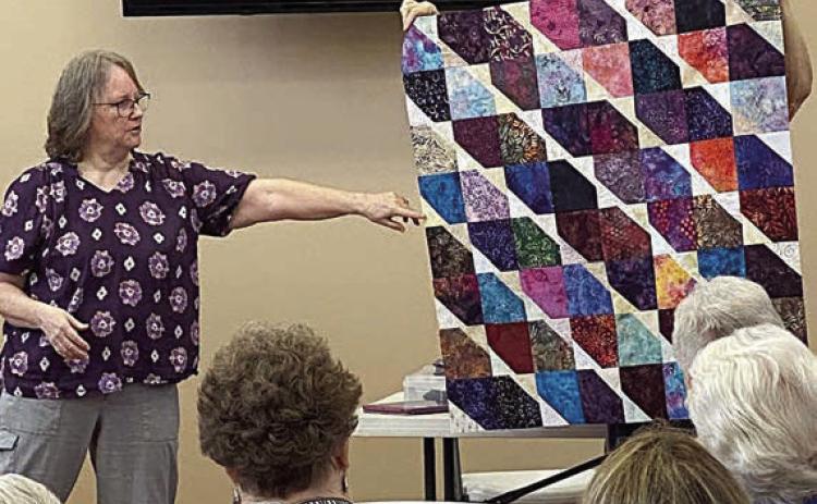 Asbill gives pointers at Quilt Guild meeting