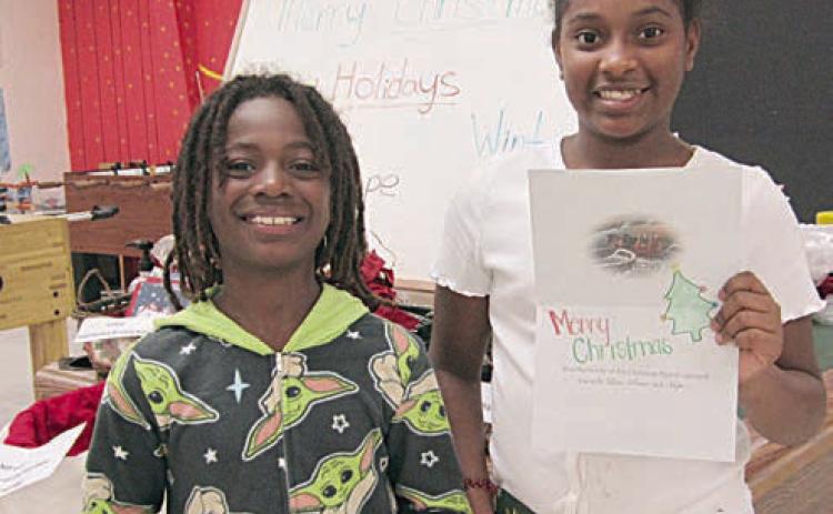 Boys & Girls Club decorates holiday cards for nursing homes