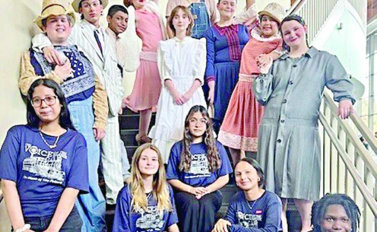 Bi-district cast and crew – (front row, from left) crew members Kara Phuong, Cheyanne Harris, Brandy Galvan, Yasmin Cortez and De’Auntriney Ellison; (left side, from left) Chris Hromadka, Anthony Doddili, Omar Aguinaga, Katry Kobza, (center back) Makayla Williams, (center) Sitara Charanza, (right side) Toree Bohlmann, Yaritza Delgado and Rilee Mache.