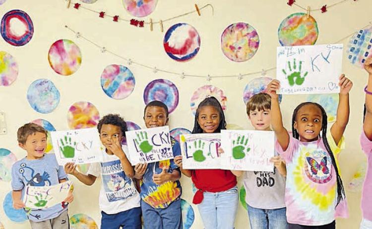BGC members have fun with art project.