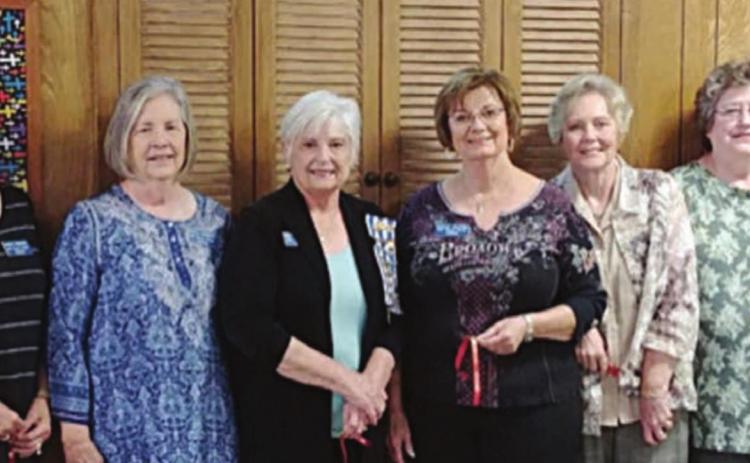 DAUGHTERS OF THE AMERICAN REVOLUTION, John Everett Chapter, officers for 2022-24 are (from left) chaplain Ann Lattimore, regent Marti Herring, vice regent Paula Johnson, registrar Jennie Muggli, treasurer Susan Glover, corresponding secretary Judy Zachmeyer, recording secretary Marilyn Wade, historian Connie Dittrich, honorary chapter regent Randa Simmons, (not shown) librarian Chaney Gregory and parliamentarian Jana Semler.