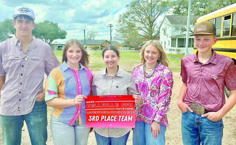 FFA team 3rd in livestock judging at Bellville CDE
