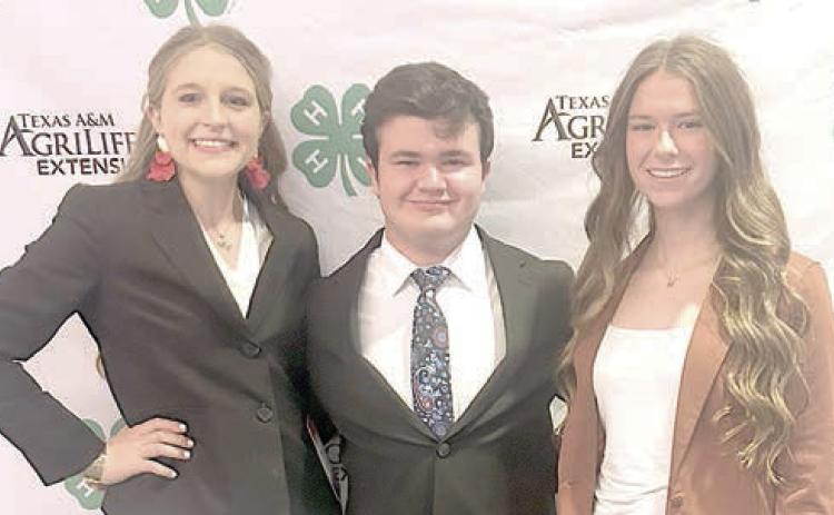 OTHER Att endees from Fayette County at Texas 4-H Congress included (from left) Reagan Moreau, Logan Poncik and Harper Mau.
