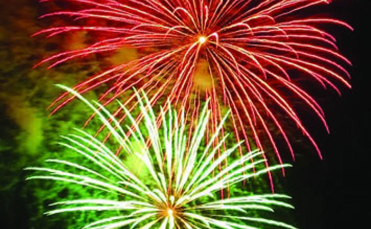 Fireworks show at High Hill picnic