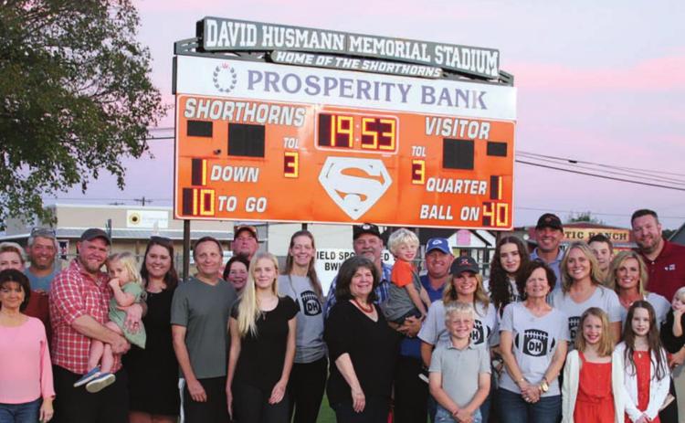 New scoreboard signage dedicated to honor David Husmann