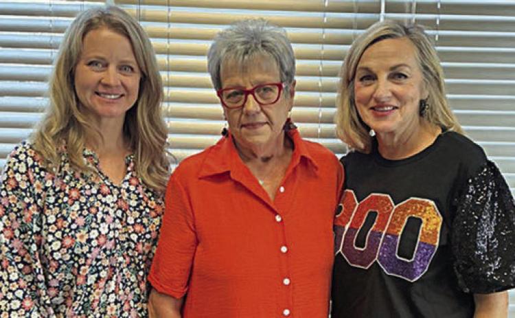 The club’s newest members include (from left) Katie Harvey, Sheryl Tumis and Kitty Willbanks.