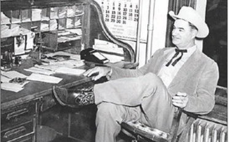 Jim Flournoy, who served as Fayette County Sheriff from 1945-81 and died in 1982. The calendar in the background is from December 1953. Photo Courtesy of Texas Heroes Museum in the Old Jail in La Grange