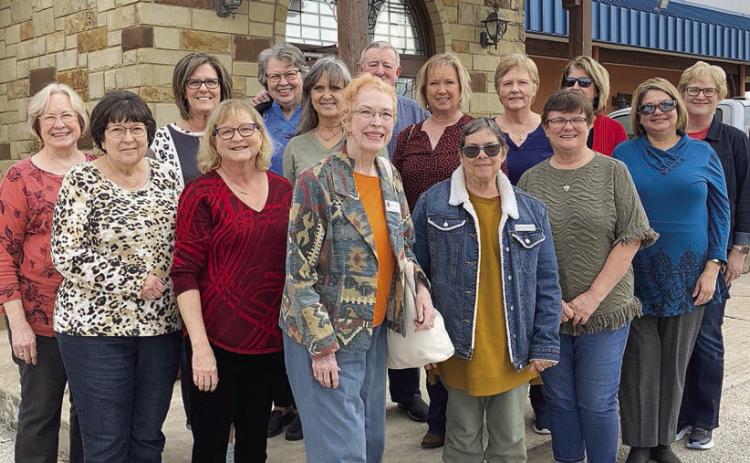 Fayette County Retired Teachers ’ Association members enjoying a field trip to Robert’s Steakhouse in Flatonia were (front row, from left) Jeanne Wetjen, Karen Novak, Karen Fitch, Dorothy Von Minden, Kathy Migl, (middle row) Chris Morrison, Debbie Morrill, Melanie Mica, Lisa Slinkard, Marian Tajchman, Sabina Rotter, (back row) Carolyn West, Rick West, Kathleen Svatek and Peggy Halamicek