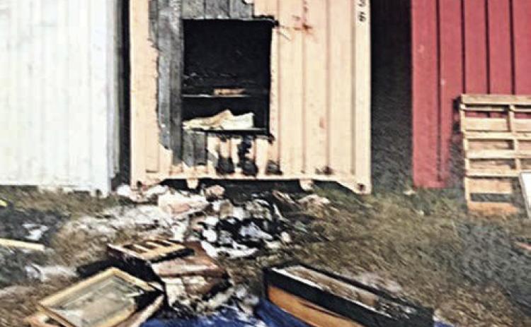 storage container catches fire at Warrenton