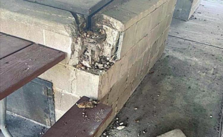 Juveniles damage BBQ pits at Wolters Park