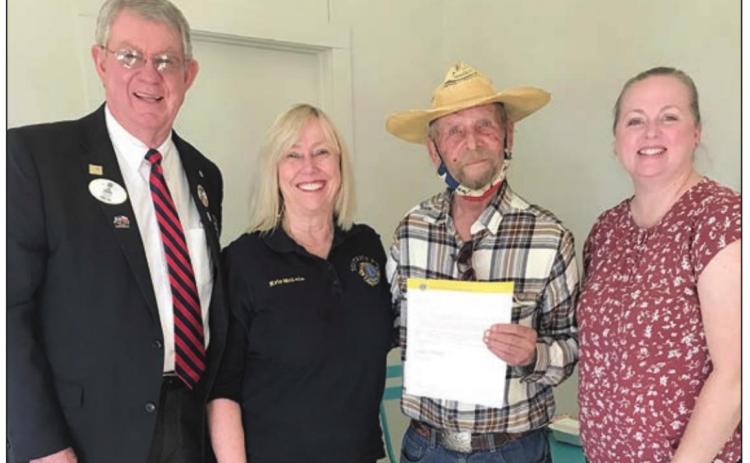 15-year Lions chevron presented to Beebe