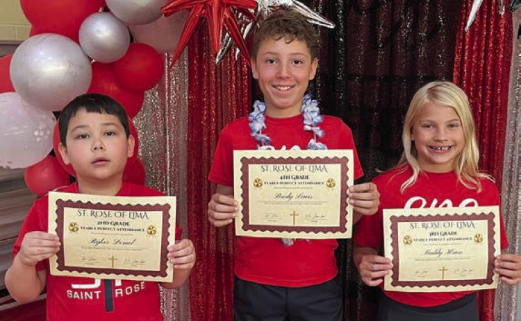Perfect attendance recognized