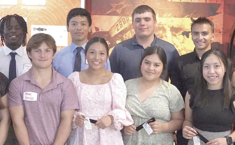 Stanzel Scholars for 2024 attending the Scholar Social were (front row, from left) Angelica Medina, Riley Zapalac, Ethan Stech, Chloe Grifaldo, Ericka Arvizu, Emily Guzman, Ashley Treece, (back row) Bryce Stoever, Rodney Walton Jr., Nicolas Lopez, Brendan Brandt, Morgan Westfall, Izabela Reeves and Natalie Osina. Stanzel Scholars not shown are Haylie Goode, Rilee Sanchez, Annelyse Galipp and Marcus Castillo.