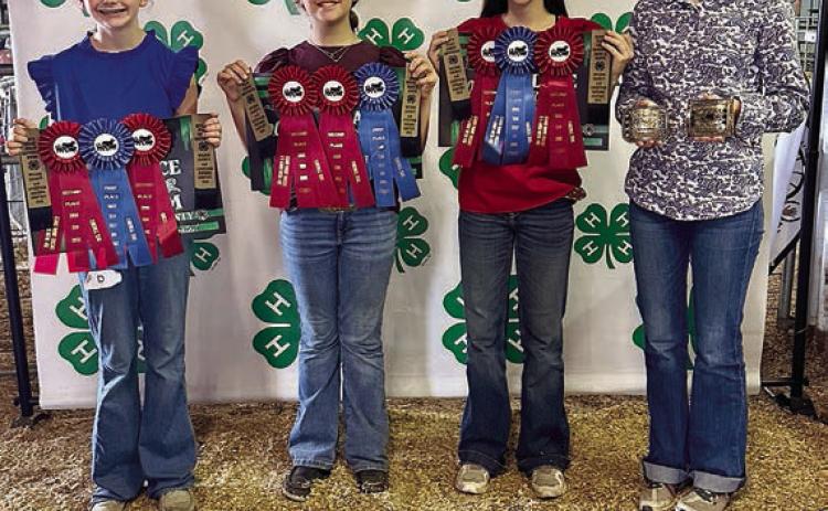 Champion Junior Team – The Fayette County Maroon Team won the championship in the junior division. Team members were (from left) Laramie Laake of the La Grange 4-H, Adalyn Carrales of the Flatonia 4-H, Alexis Berckenhoff of the Flatonia 4-H and Tatum Fritsch of the Fayetteville 4-H.Individually, Tatum Fritsch was the high point junior, Laramie Laake was seventh, Adalyn Carrales was eighth and Alexis Berckenhoff was ninth.
