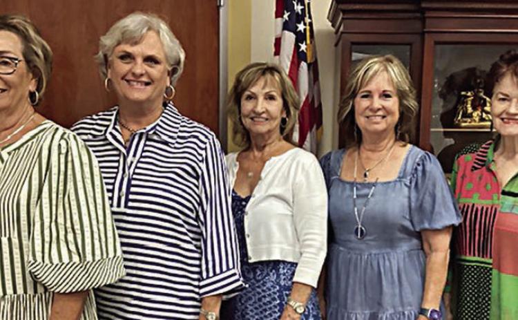 Officers of the Schulenburg Literary Club serving from September 2024 to May 2026 are (from left) president Diana Mikesky, vice president Debra Blansitt, secretary Veronica Smith, treasurer Connie Kocurek and reporter Betty Herzik.