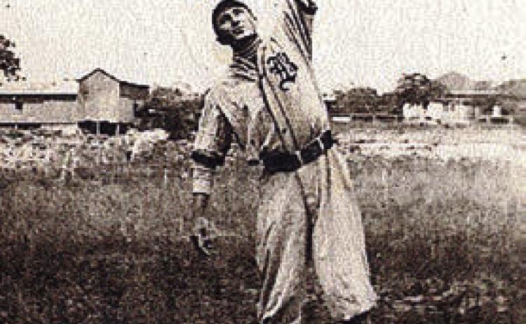 Boerne White Sox player Henry Fabra making a catch. This photo is used on the cover of Hill Country Ball. (Courtesy of Patrick Heath Public Library, Boerne, via Richard Butler.)