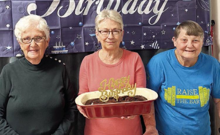 March birthday celebrants at Senior Connections include (from left) Bennie Lou Liere, Peggy Haitt and Jonell Vasek.