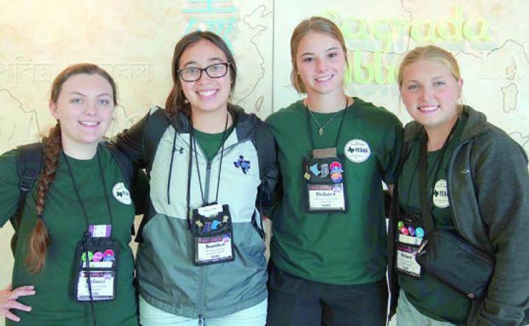 Delaney Turlington of Weimar (second from right) was chosen as Fayette Electric Cooperative’s winner to attend the 2023 Government-in-Action Youth Tour to Washington, D.C. this past summer. During the tour, she met and made friends from all over Texas, including Delaney Callaham (left), sponsored by MidSouth Electric Cooperative; Kamber Puebla (second from left), sponsored by Grayson-Collin Electric Cooperative; and Grace Jackson (right), sponsored by San Bernard Electric Cooperative.