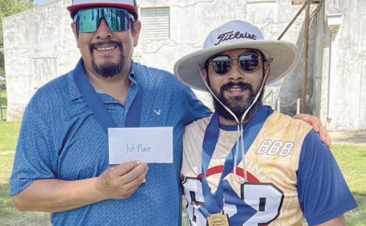 First Place – “Designated Drinkers” - (from left) Eugene Trejo and Jordan Pesl. Sticker Photo By Darrell Vyvjala