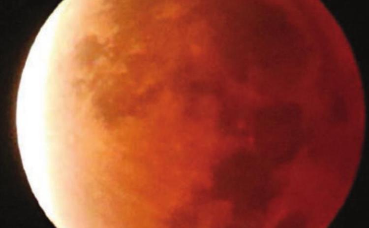 CHARLES ASCHENBECK took this photo of the partial lunar eclipse.