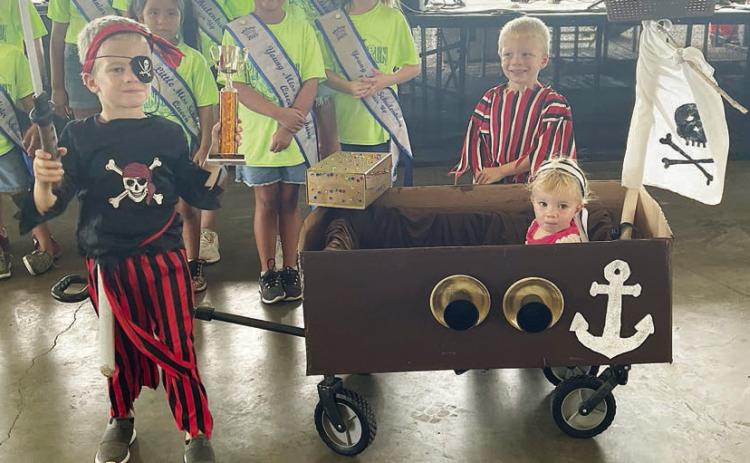 First Place – “The Brown Pearl Pirate Ship” - Henry, Waylon, and Jaycee Kay Neskora. Sticker Photo By Darrell Vyvjala