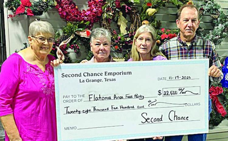 Second Chance gives $28,500 to Flatonia Area Food Pantry
