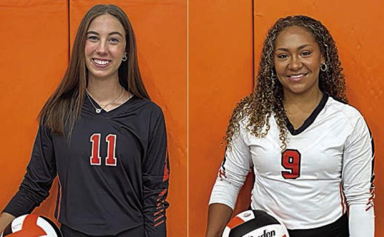From left: Meredith Magliolo, first-team middle blocker; and Kieryn Adams, first-team libero. Sticker File Photos
