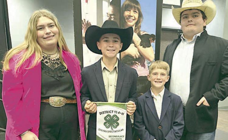 Publ ic Speaking – (from left) Rheagan Karisch, Crockett Guenther, Rowdy Guenther, Rilan Karisch, (not shown) Logan Poncik and Sawyer Mau.