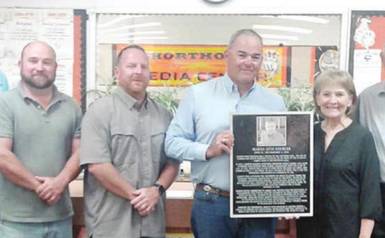 Plaque commemorates Stichler’s gift to SISD