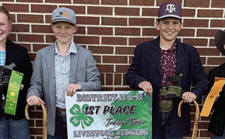 Champion Junior Team – (from left) Abigale McBride, Jehnsen Janecka, Hudson Holub and Joe Carrales.