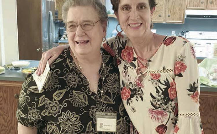 New member of the Garden Club Lisa Dennis (right) is shown with president Janet Kobza (left).