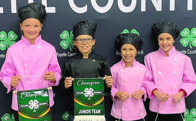 Grand Champion Junior Team – (from left) Kaylyn Beseda, Tate Fritsch, Emory Malota and Kloey Noska.