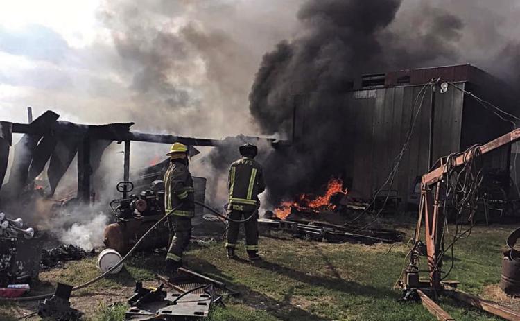 Fire destroys shop on Bryant Road