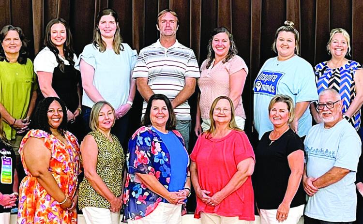 Staff for 2024-25 includes (front row, from left) Pastor Jasper Liggio, Carolyn Osina, Rachel Guentert, Jaime Rainosek, Shavon Lewis, Michelle Kubos, Donna Kunz, Rosanne Gallia, Jeannie Mican, Julius Castillo, Melissa Schmidt, Sandy Zaruba, Paige Berger, Doris Bujnoch, (back row) Pamela Vrazel, Carmen Stoner, Colette Surman, Madalyn Schneider, Sheila Klimitchek, Annie Stoner, Claire Eckhardt, Matt Bonner, Lindsey Schiffli, Hannah Ahrens, Wendy Becka, Megan Pledger, Laura Fogle and Kelly Adams.