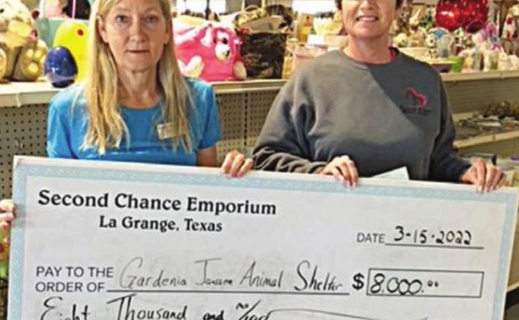 Second Chance donates to Animal Shelter