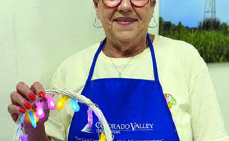 Crochet Easte r bunny pins were created by Sheryl Tumis for each member in Schulenburg. She is the sister-in-law of volunteer Sharon Rodriguez and it is hoped to see more of her at Senior Connections.