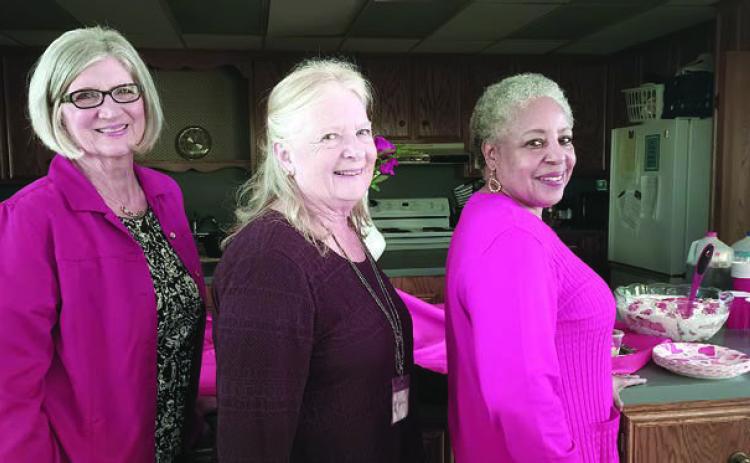 Hostesses were (from left) Julie Clements, Janet Murphy and Shawn Willis.