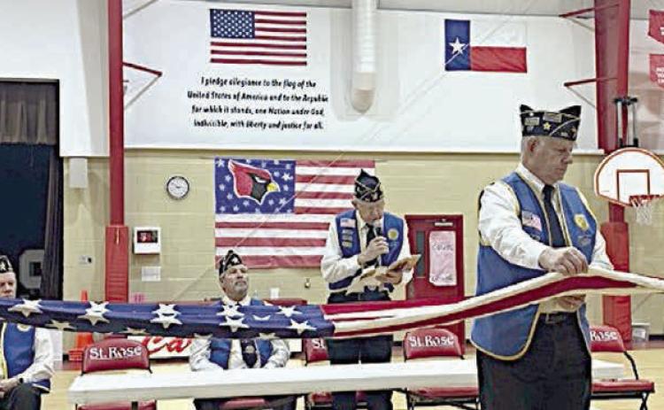 Legion presents flag-folding progam at St. Rose School