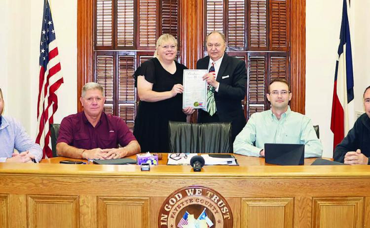 Commissioners Court signs proclamation for Flatonia public school’s 150th anniversary