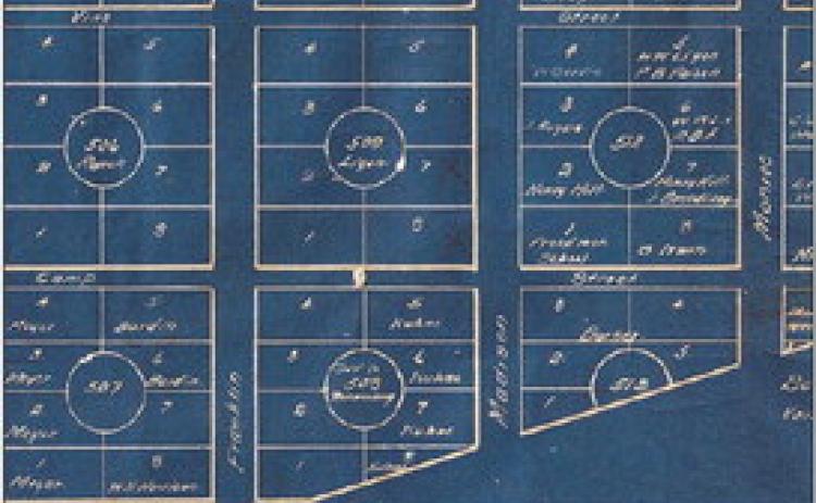 Detail from early plat map of the Faison-Ligon addition in La Grange showing the location of the Freedmen’s School in Lot 1 of Block 512 – Original Map Courtesy of Fayette Heritage Museum &amp; Archives