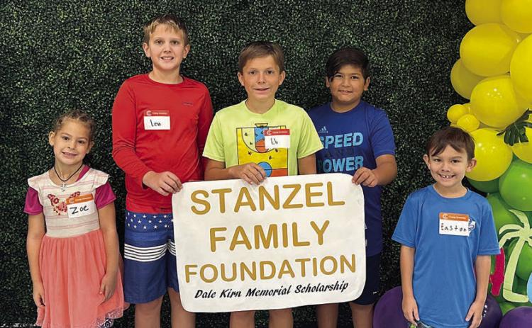 The Stanzel Family Foun dation awarded the Dale Kirn Memorial Scholarship to (from left) Zoe Barnett of Schulenburg Elementary, Levi Johnson of St. Rose of Lima Catholic School, Eli Ulrich of Schulenburg Elementary, Felix Picon of Weimar Elementary and Easton Rosas of Weimar Elementary. The scholarship allowed these students to attend Camp Invention in La Grange