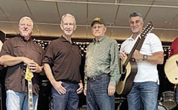 D’Vine Testament – (from left) Mike “Bubba” Olle, Bruce Lebeda, Joe Dybala, Dennis Stryk, Byron Wren and David Machac. Machac has been unable to perform for medical reasons but is still a cherished part of the group.