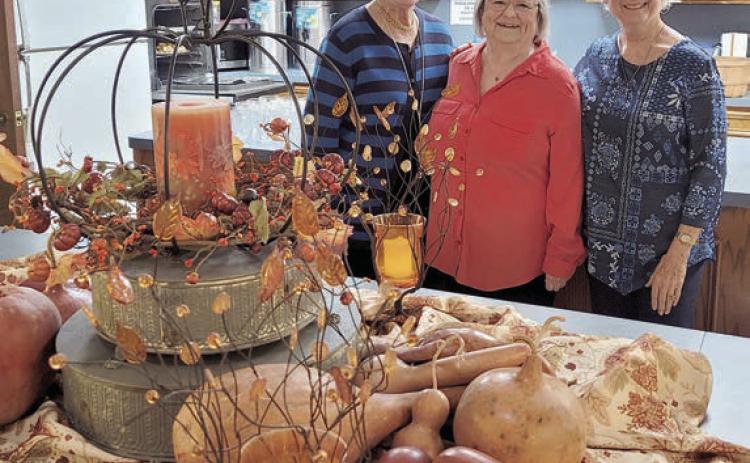 Hostesses for the Schulenburg Garden Club Meeting on Tuesday, Nov. 1 were (from left) Nova Stonecipher, Carolyn Neely and Delia Jurica.
