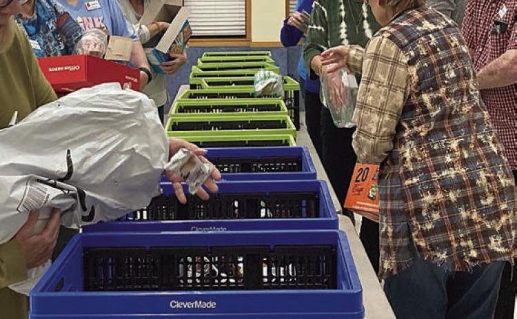 Goodie baskets for teachers and staff at all Fayette County schools were filled at the Fayette County Retired Teachers’ Association meeting on Jan. 8.